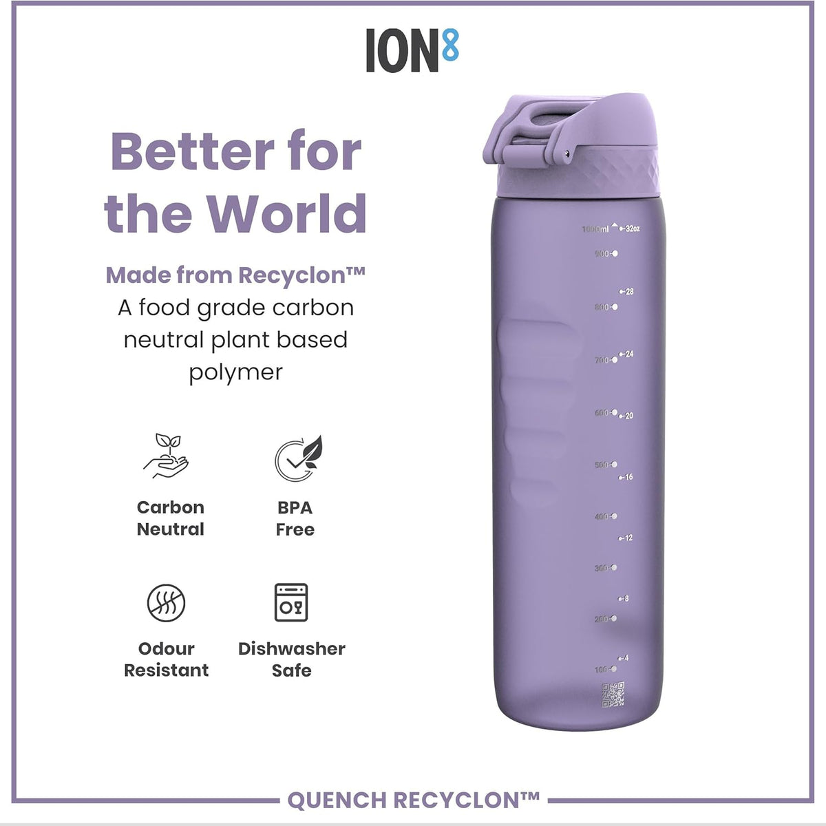 Ion8 Quench 32 oz Bottle Light Purple