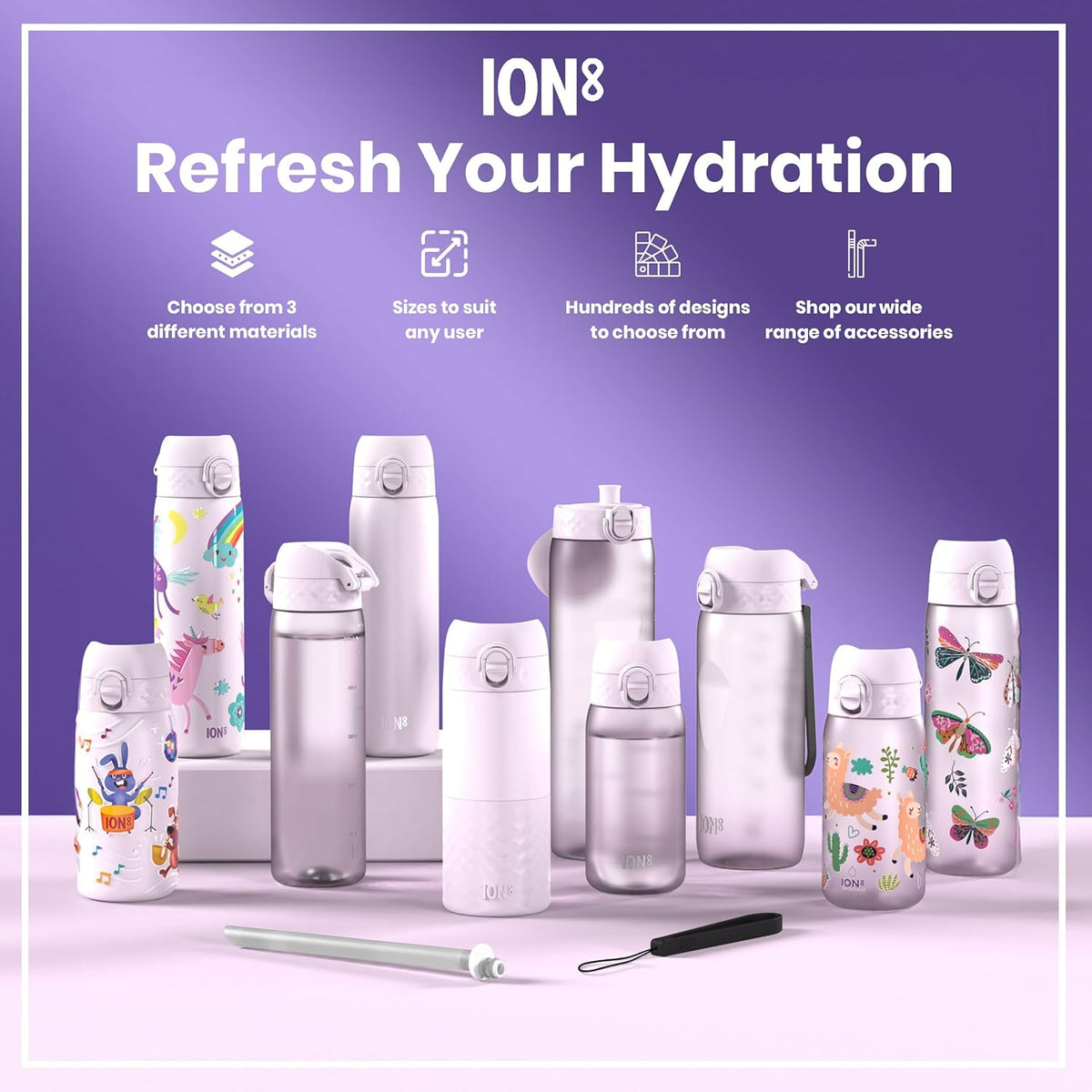 Ion8 Quench 32 oz Bottle Light Purple