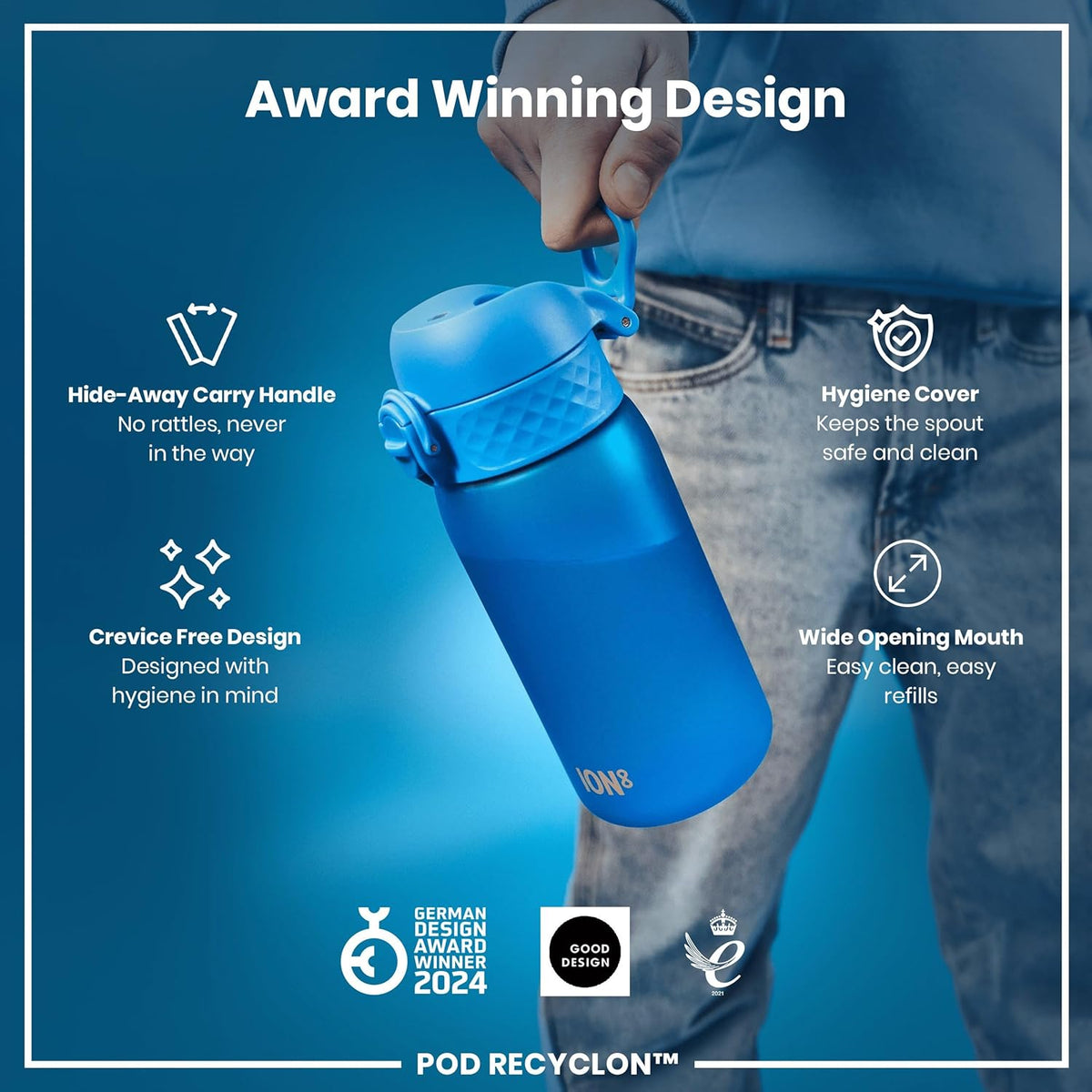 Pod Recyclon 12oz- Aqua Blue