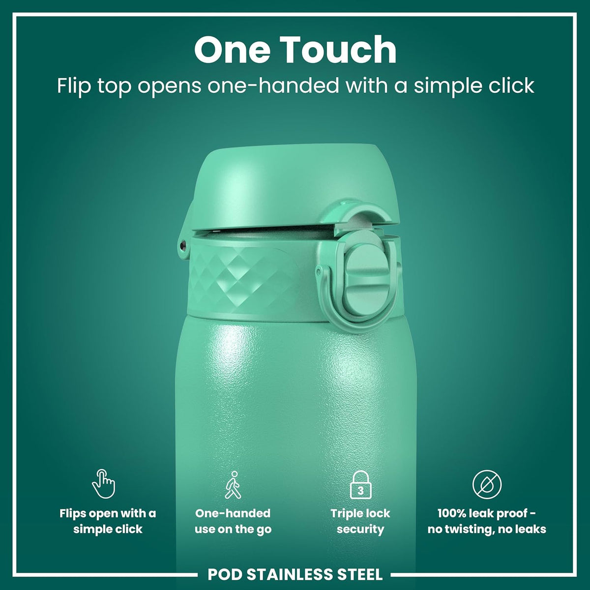 Insulated Stainless Steel 13oz Pod - Teal Green