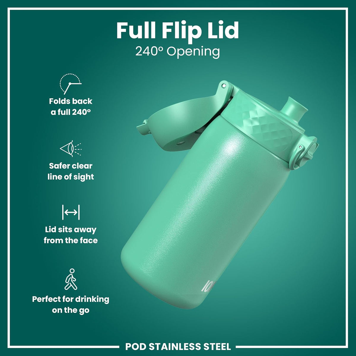 Insulated Stainless Steel 13oz Pod - Teal Green