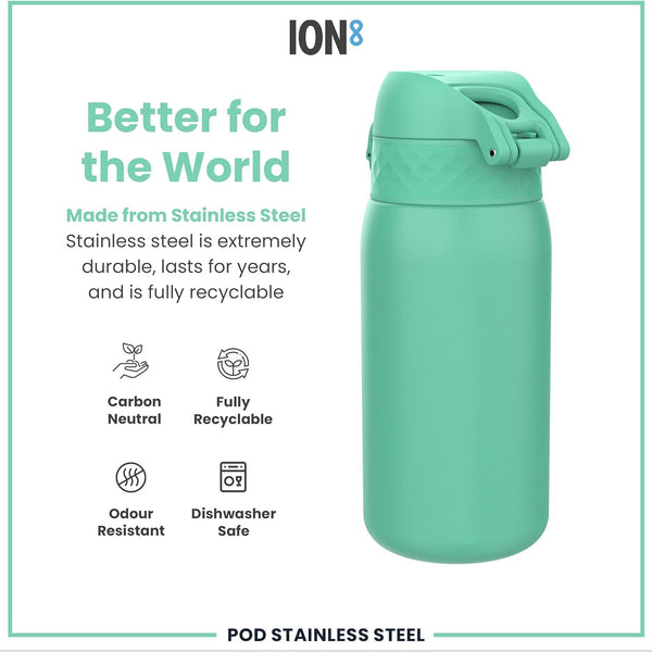 Insulated Stainless Steel 13oz Pod - Teal Green