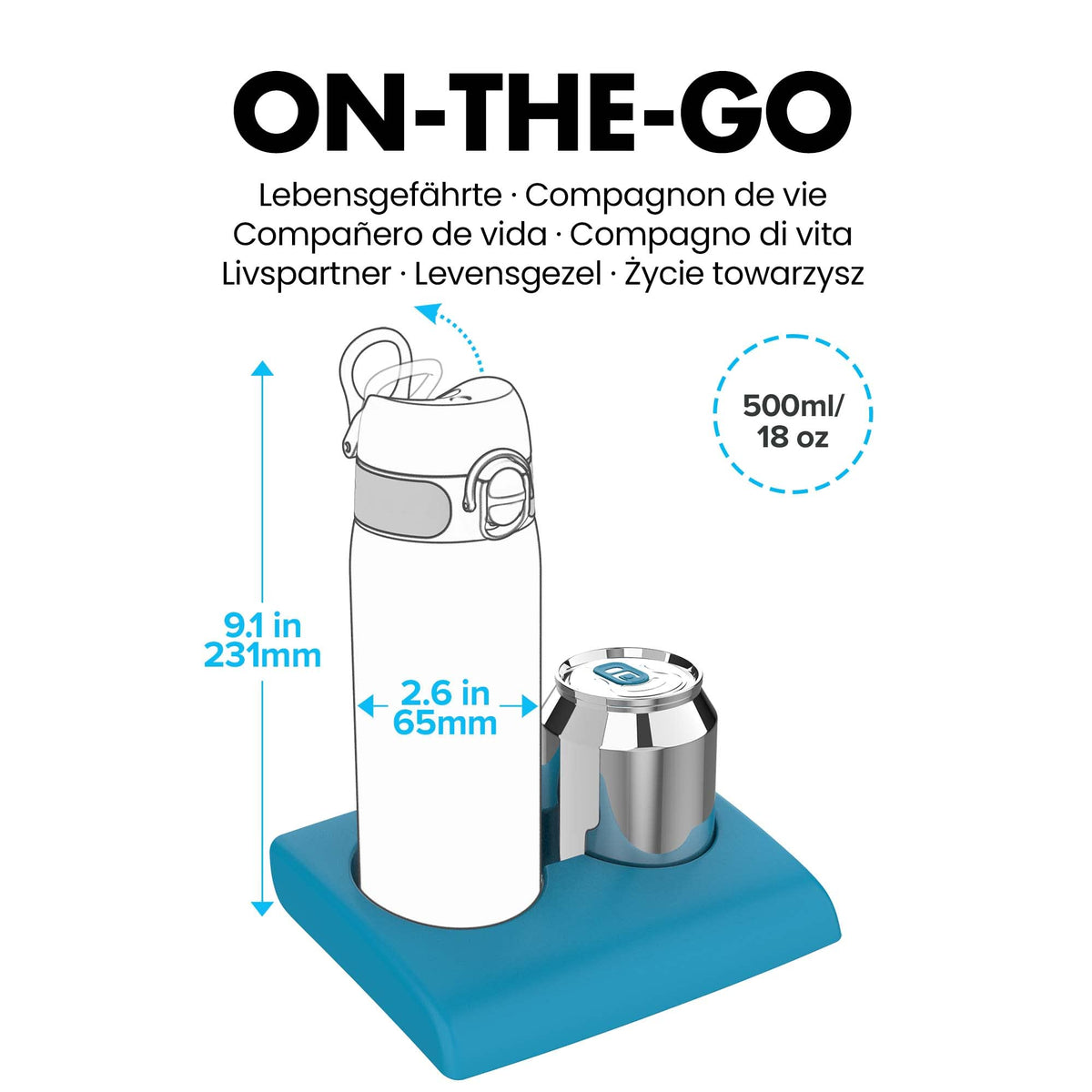 ION8 Slim Recyclon 18oz- Rainbows