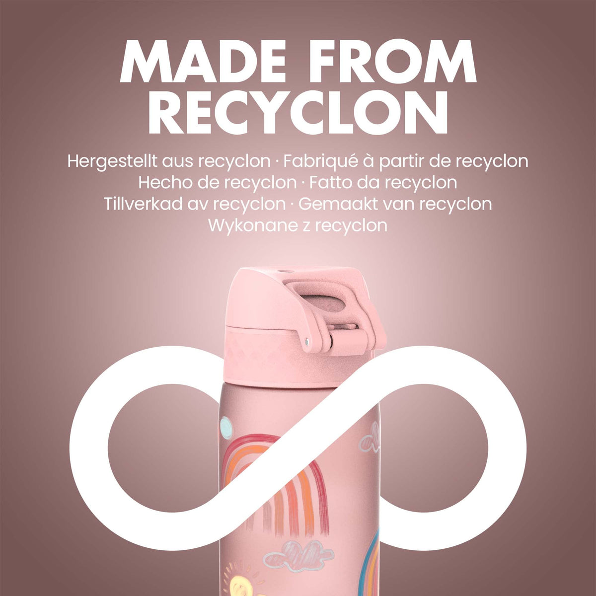 ION8 Slim Recyclon 18oz- Rainbows