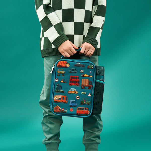 Kids Insulated Lunch Bag- Blue Zebra