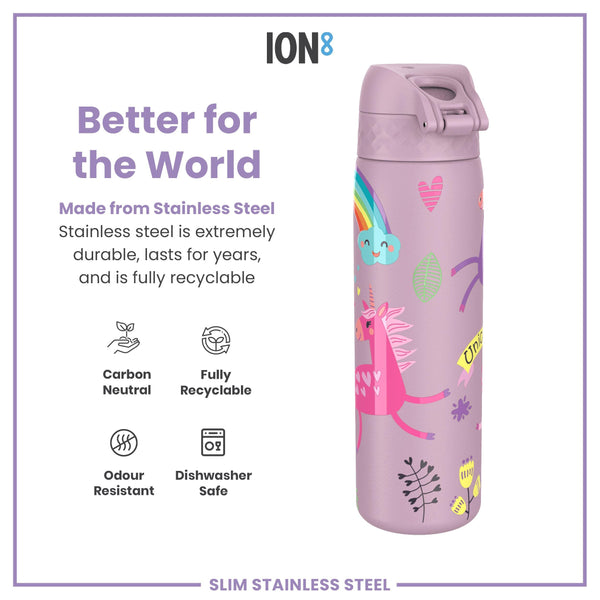 Slim Recyclon 18oz- Pink Unicorns