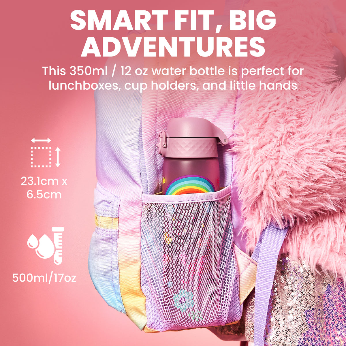 Slim Recyclon 18oz- Pink Unicorns