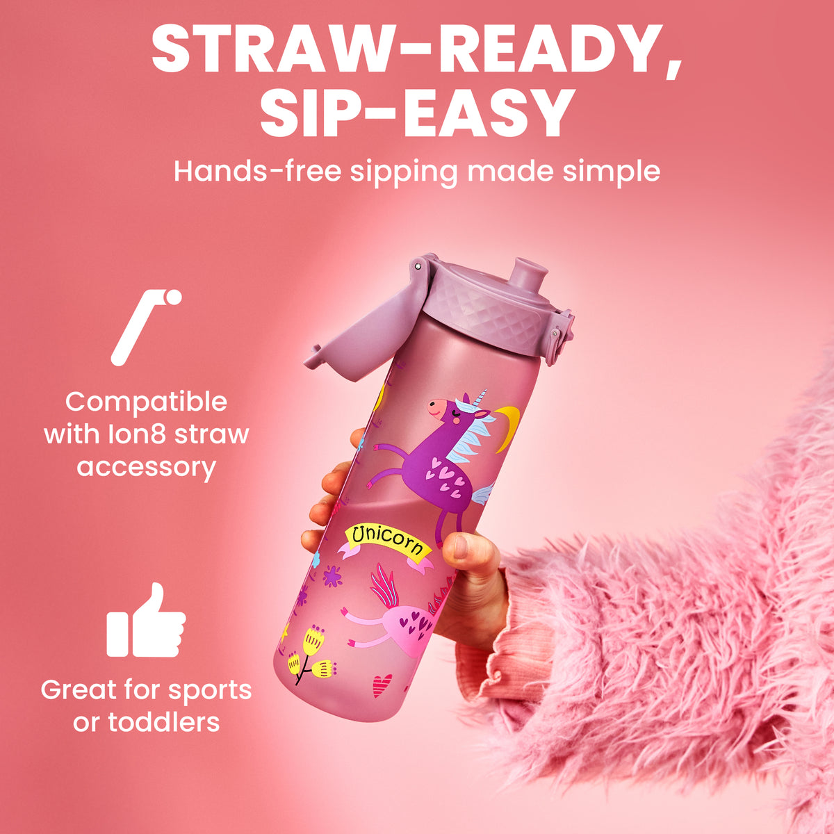 ION8 Slim Recyclon 18oz- Rainbows