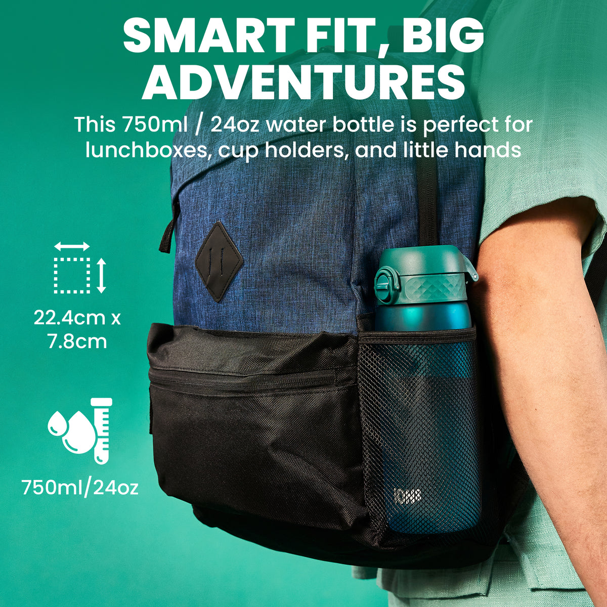 ION8 Recyclon Tour 24oz- Aqua Blue