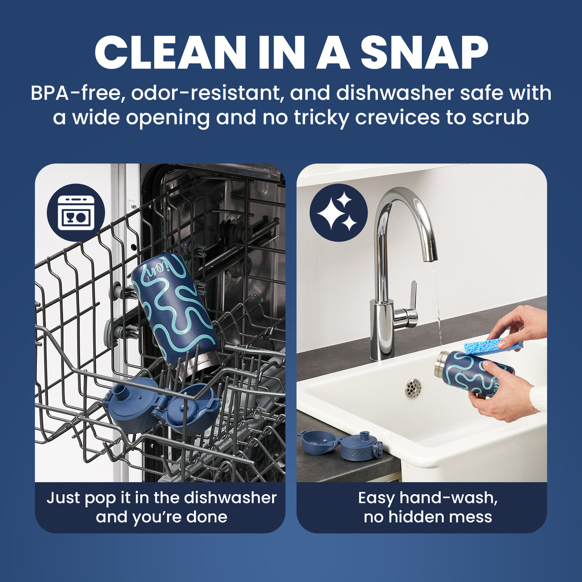 ION8 Pod Insulated Stainless Steel 11oz- Squiggly Lines