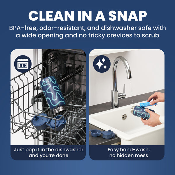 ION8 Pod Insulated Stainless Steel 11oz- Squiggly Lines