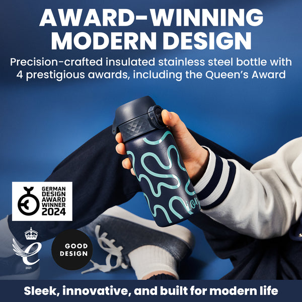 ION8 Pod Insulated Stainless Steel 11oz- Squiggly Lines