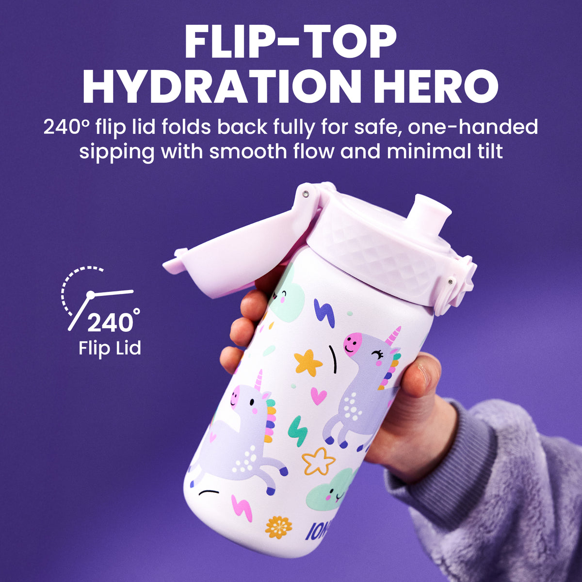 Pod Insulated Stainless Steel 11oz- Unicorns/White Bottle