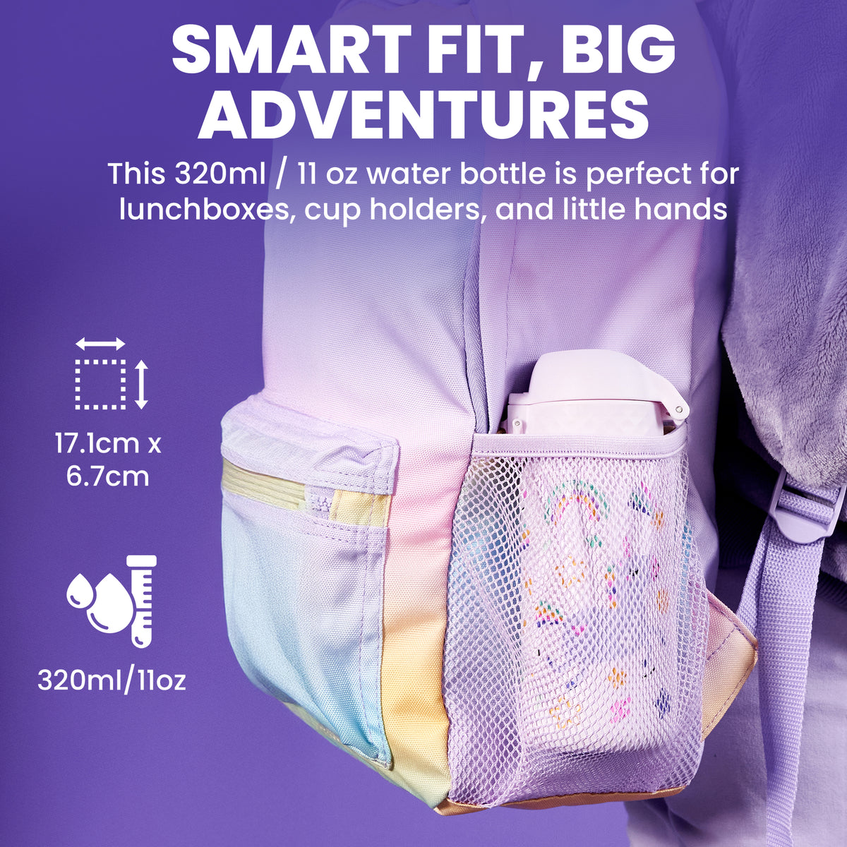 Pod Insulated Stainless Steel 11oz- Unicorns/White Bottle