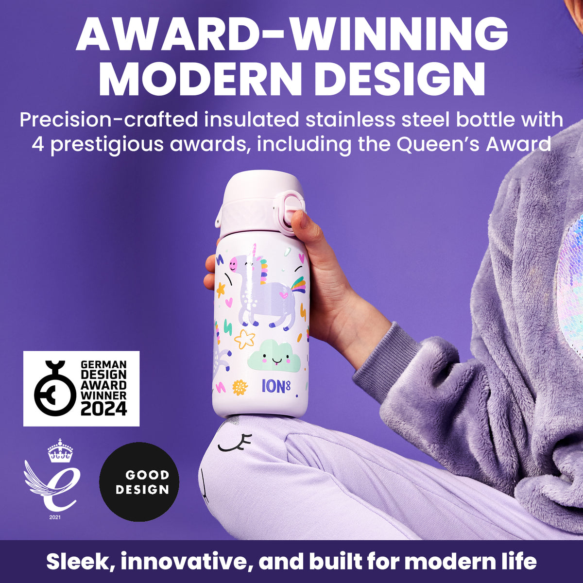 Pod Insulated Stainless Steel 11oz- Unicorns/White Bottle