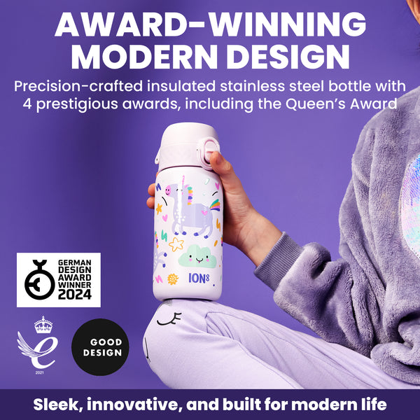 Pod Insulated Stainless Steel 11oz- Unicorns/White Bottle
