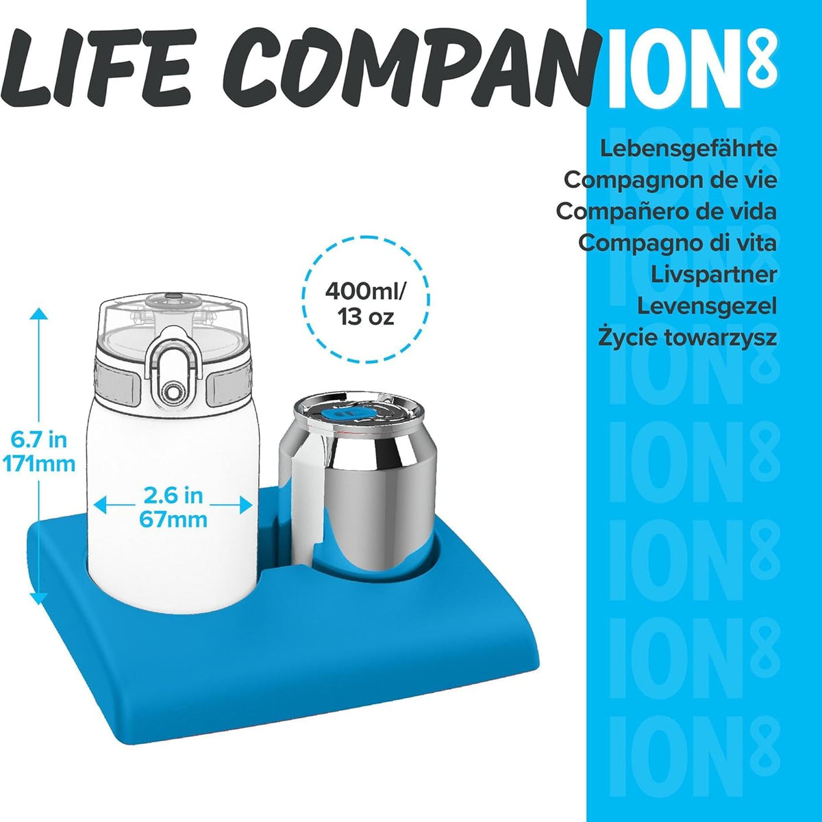 Leak Proof Kids Water Bottle, BPA Free, Dinosaurs, Pod 350ml (12oz)