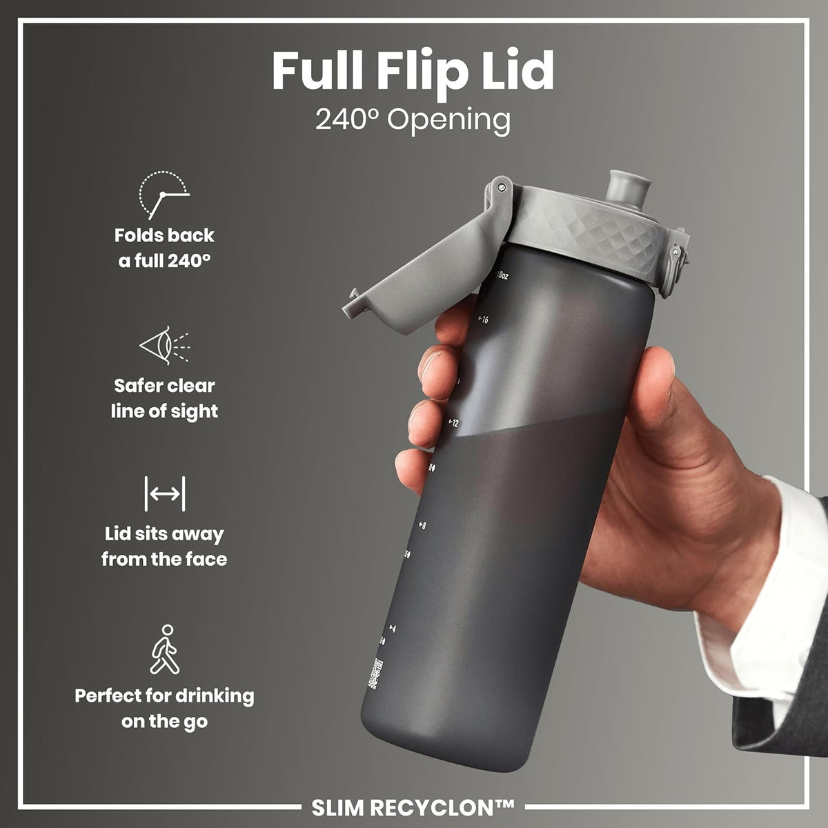 Slim Recyclon 18oz- Grey