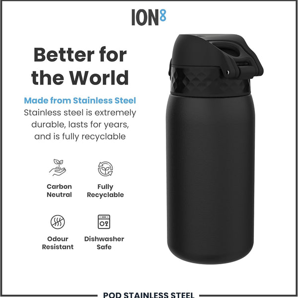 Insulated Stainless Steel Pod 13oz- Black
