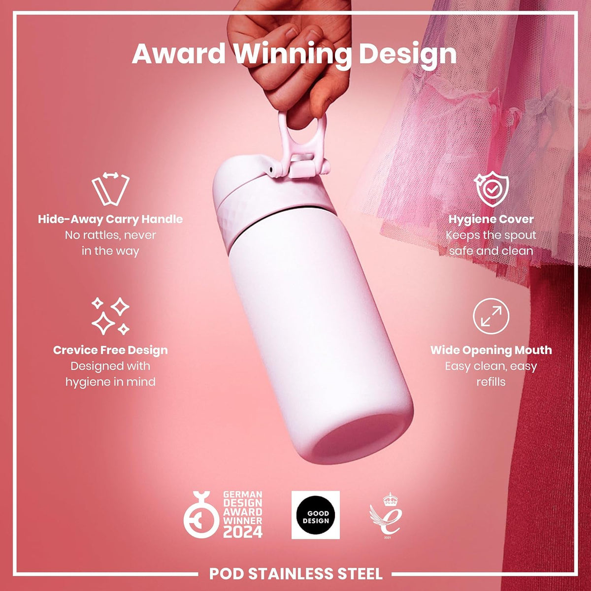 Insulated Stainless Steel Pod 13oz- Lilac Dusk