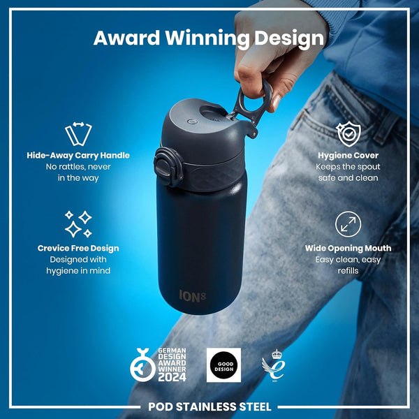 Insulated Stainless Steel Pod 13oz- Ash Navy