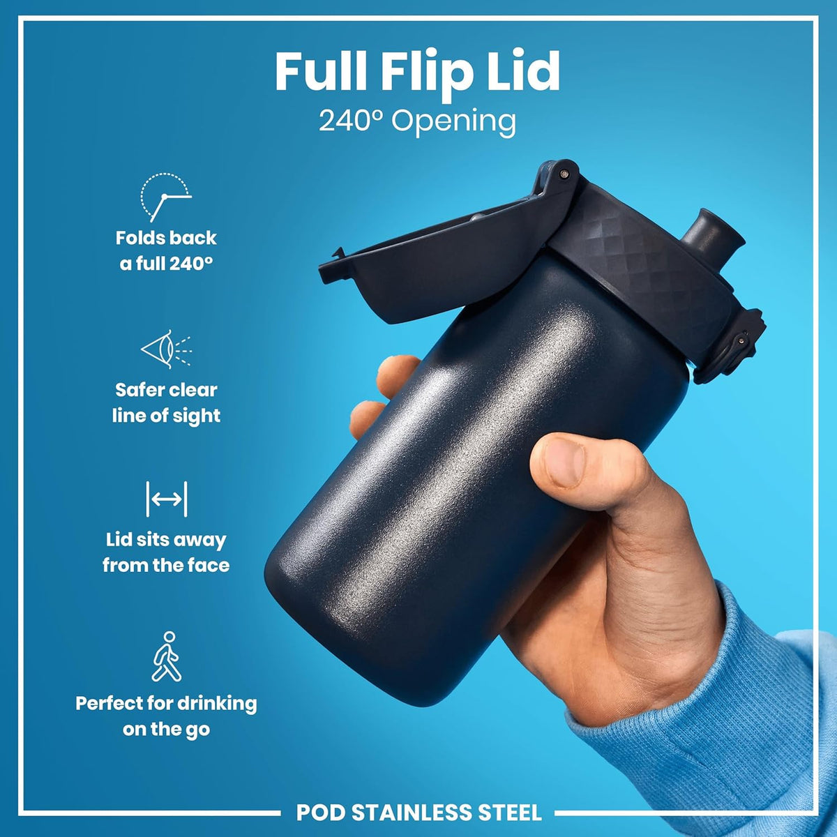 Insulated Stainless Steel Pod 13oz- Ash Navy