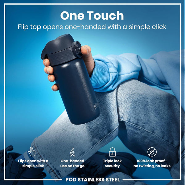 Insulated Stainless Steel Pod 13oz- Ash Navy