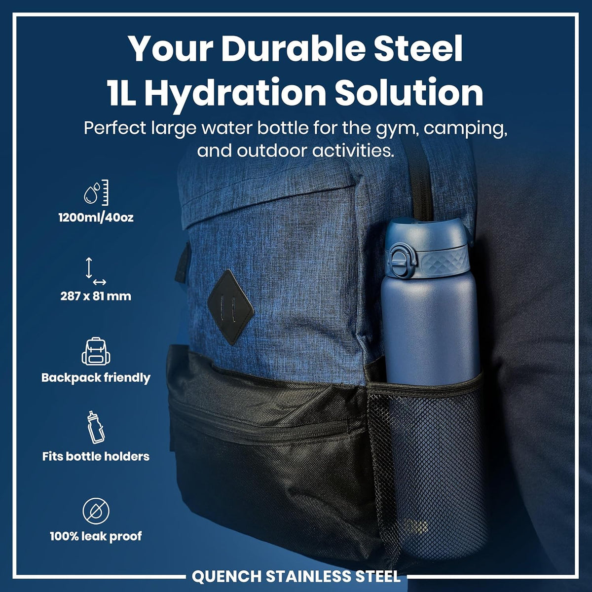 Quench Insulated Stainless Steel 13oz- Ash Navy