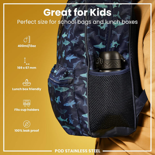 Insulated Stainless Steel Pod 13oz- Black