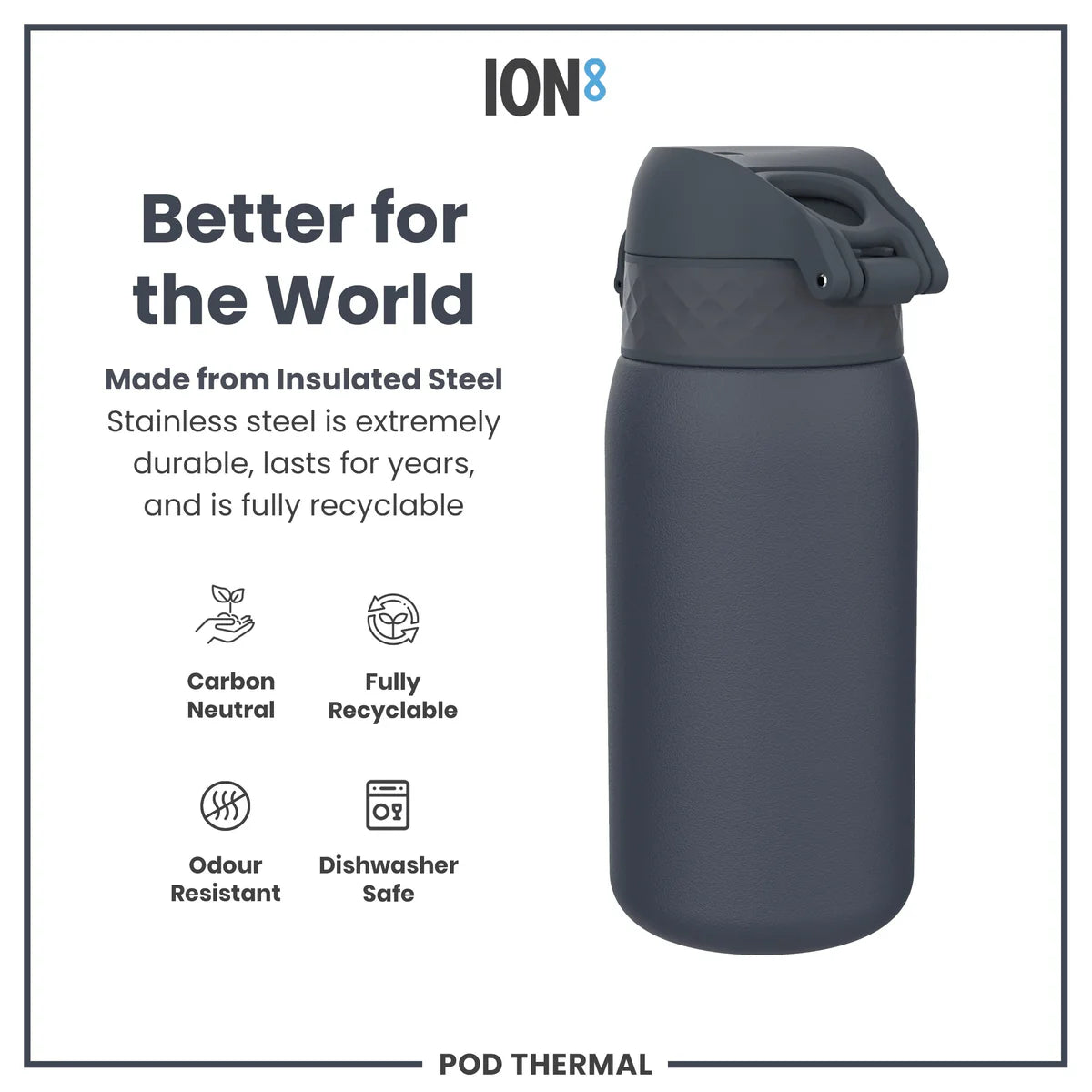 Insulated Stainless Steel Pod 11oz- Ash Navy