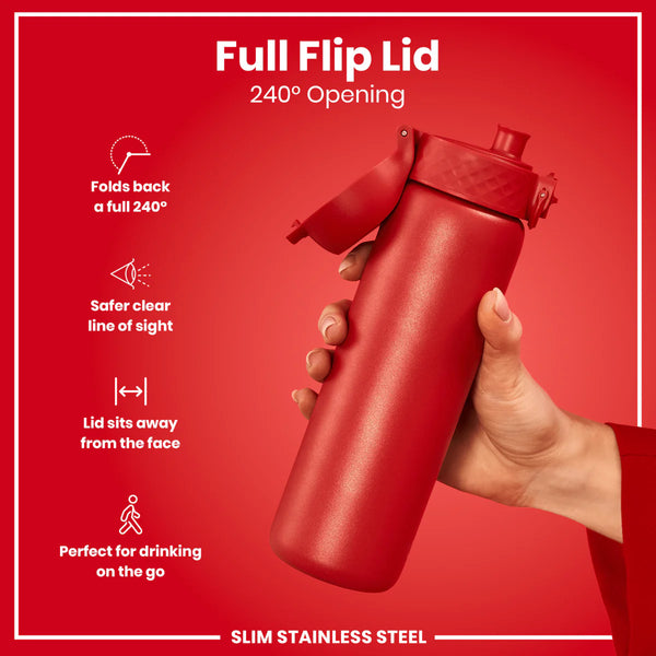 Leak Proof Slim Lightweight Stainless Steel 20oz- Red