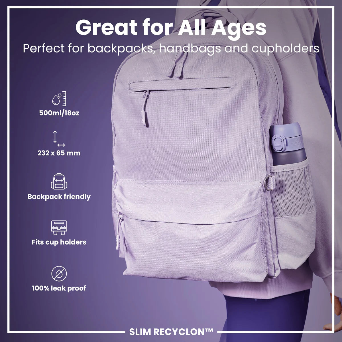 Slim Recyclon 18oz- Light Purple