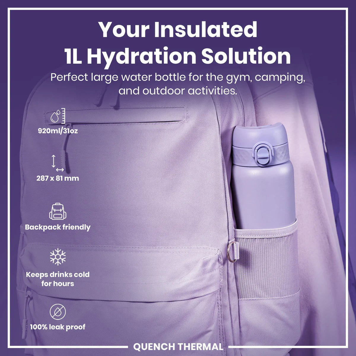 Quench Insulated Stainless Steel 31oz- Light Purple