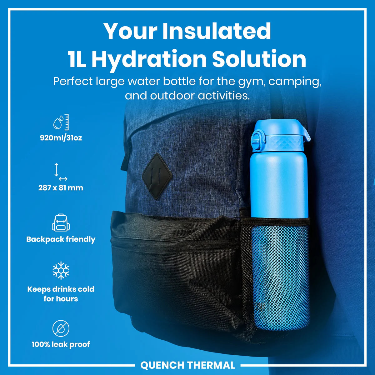 Quench Insulated Stainless Steel 31oz- Blue