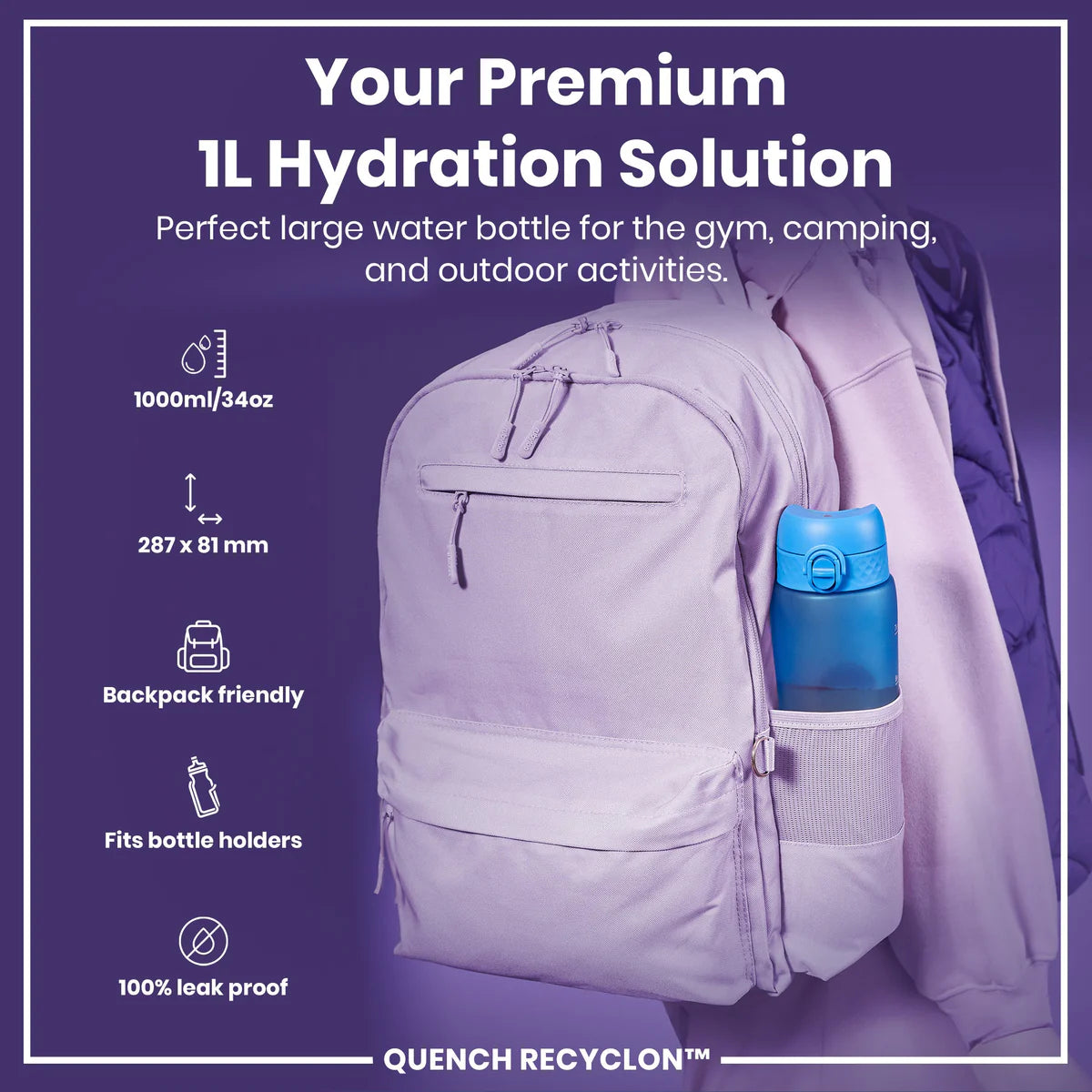 Quench Recyclon 34oz- Pink & Blue