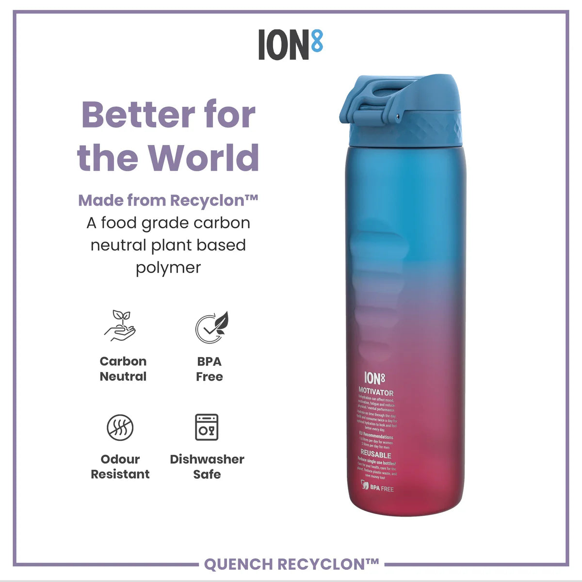 Quench Recyclon 34oz- Pink & Blue