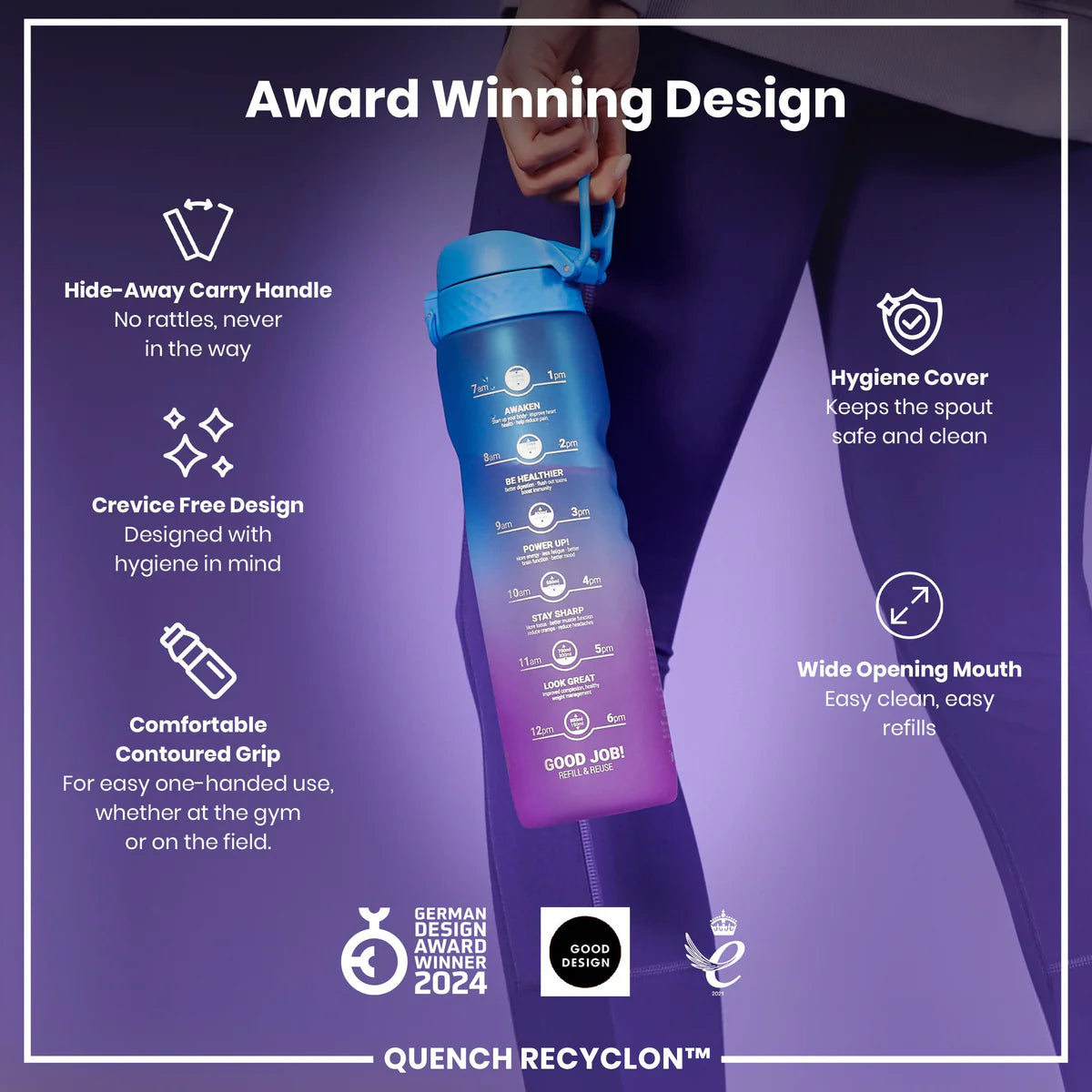 Quench Recyclon 34oz- Pink & Blue