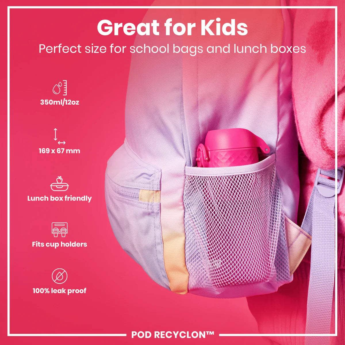 Recyclon Pod 12oz- Hot Pink