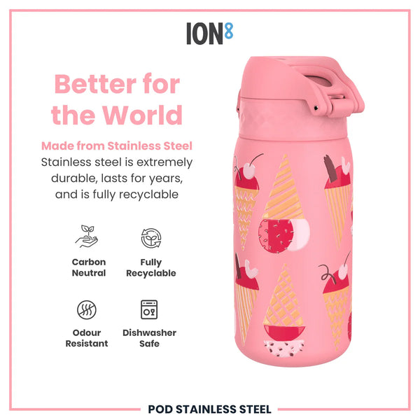 Insulated Stainless Steel Pod 13oz- Pink Ice Cream