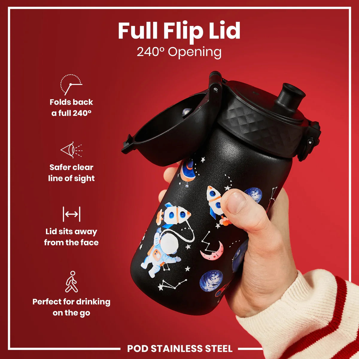 Insulated Stainless Steel Pod 13oz- Space Travel
