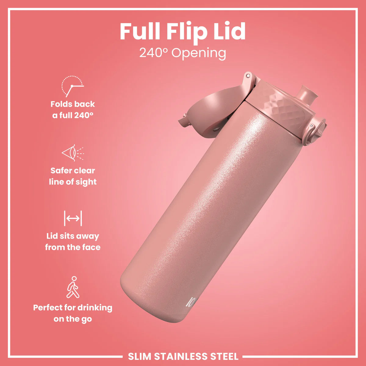 Leak Proof Lightweight Stainless Steel 20oz- Rose Pink