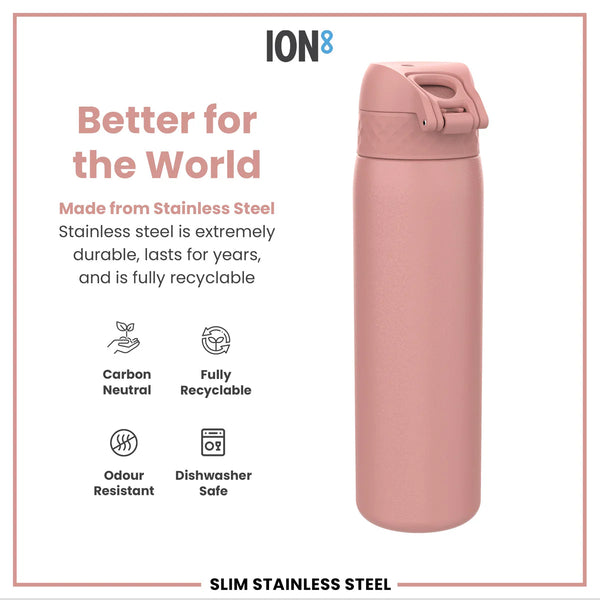 Leak Proof Lightweight Stainless Steel 20oz- Rose Pink