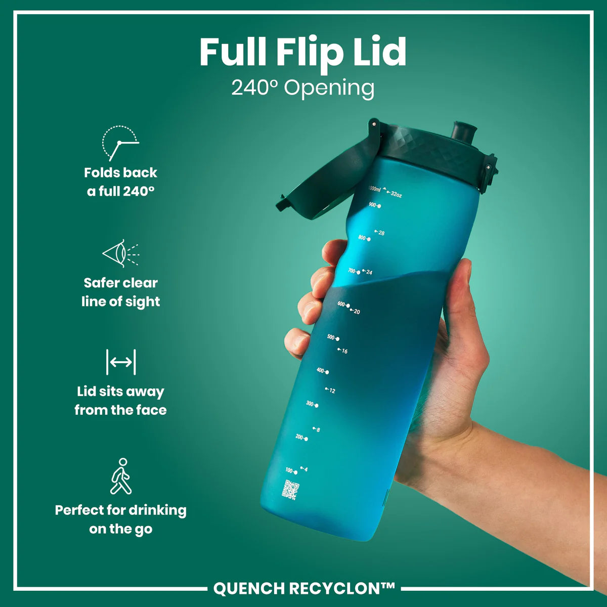 Quench Recyclon 34oz- Aqua Blue
