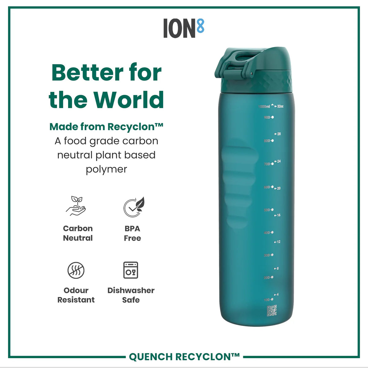 Quench Recyclon 34oz- Aqua Blue