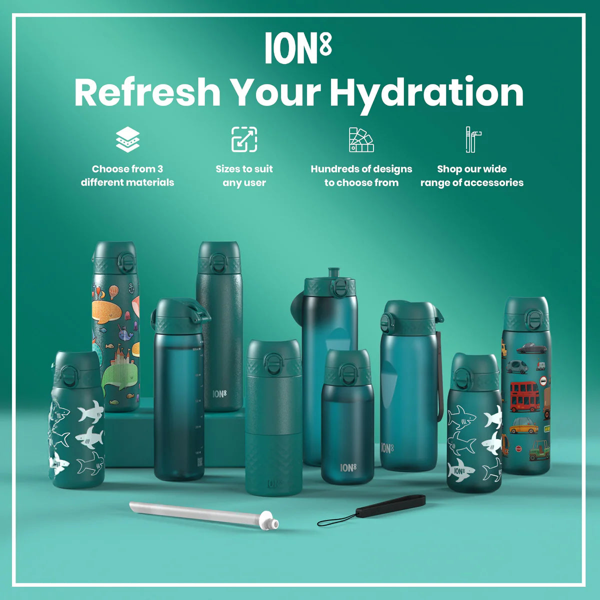 Quench Recyclon 34oz- Aqua Blue