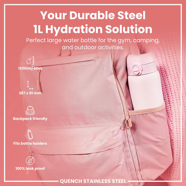 Quench Insulated Stainless Steel 40oz- Lilac Dusk Pink