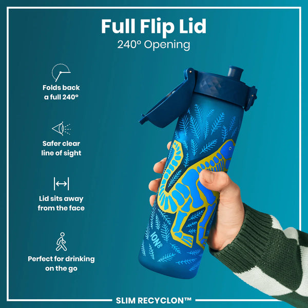 Slim Recyclon 18oz- Deep Teal Dinosaur