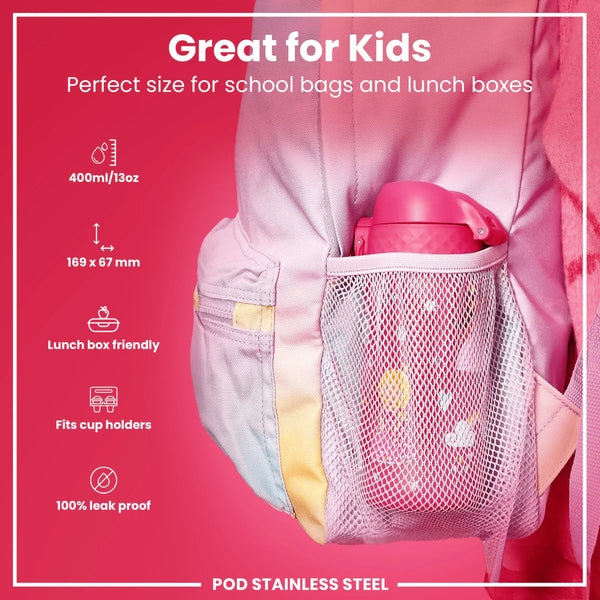 Insulated Stainless Steel 13oz Pod - Pink Princess