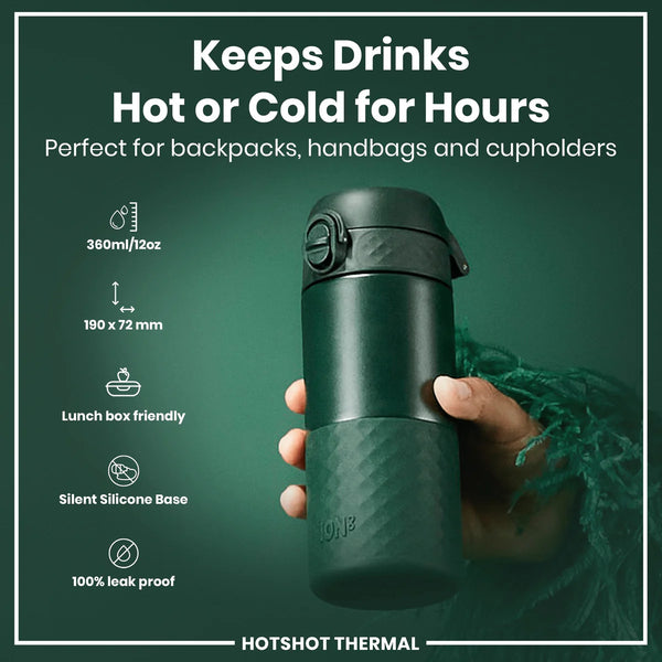 Insulated Stainless Steel Travel Mug 12oz- Dark Green