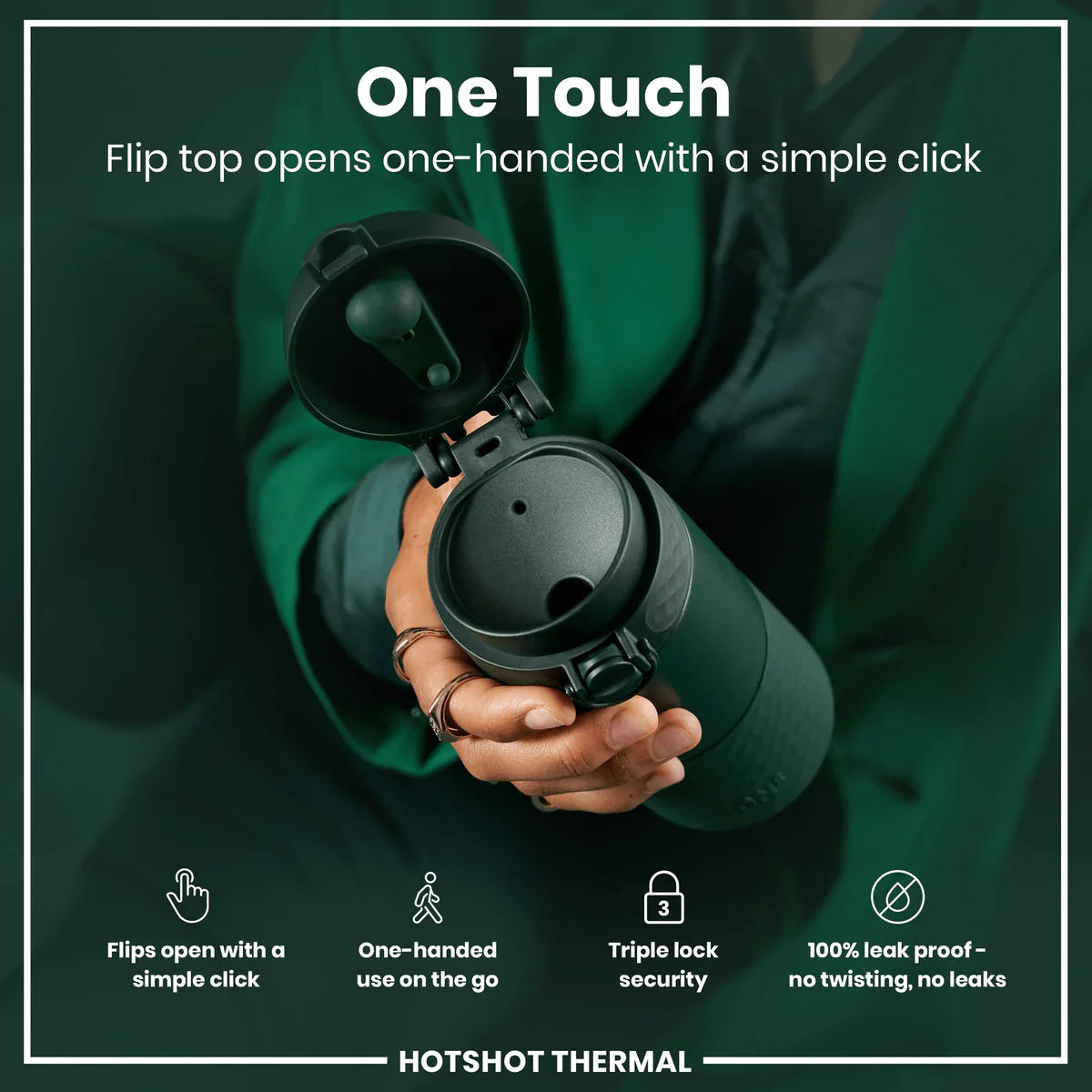 Insulated Stainless Steel Travel Mug 12oz- Dark Green